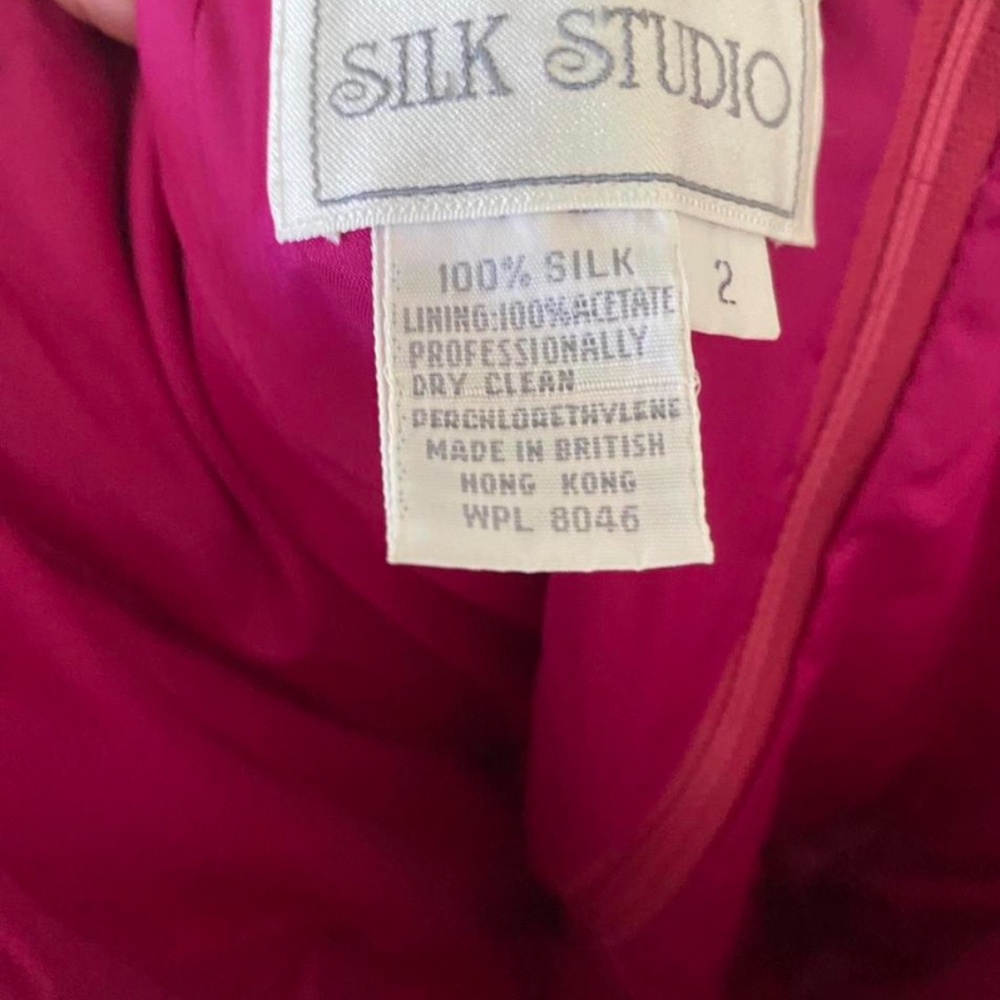 Silk Studio Strapless fuschia printed floral midi dress - Picture 4 of 4